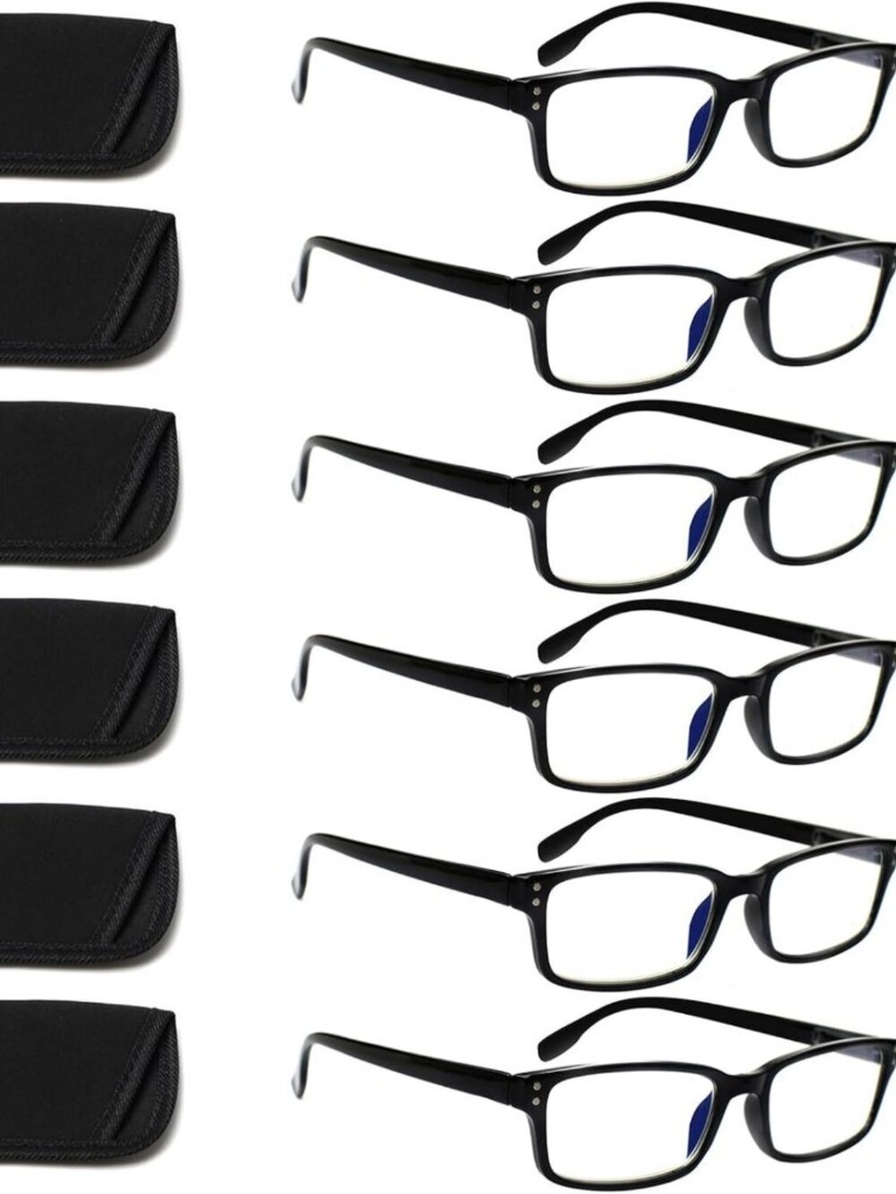 6-Pack Blue Light Blocking Reading Glasses with Spring Hinges for Men & Women